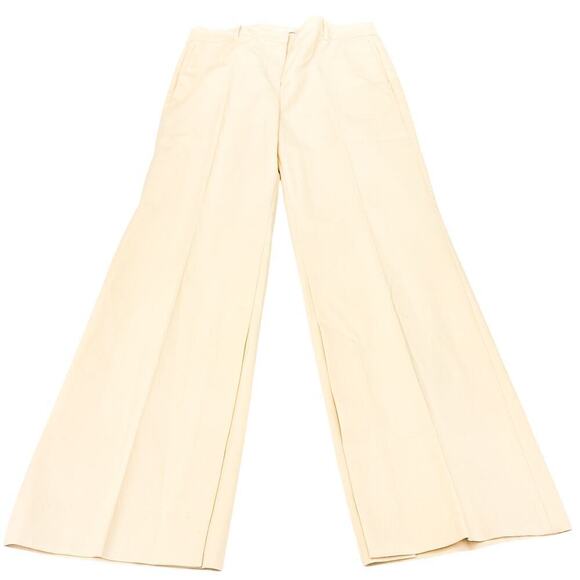 Rebecca Taylor Pleated Flared Suit Trouser Pant Cream/Wheat Size 12 $295 NWT - Picture 2 of 12